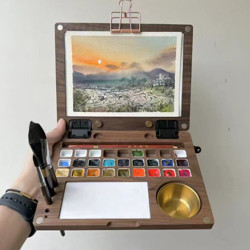 Walnut Color Palette Storage Box